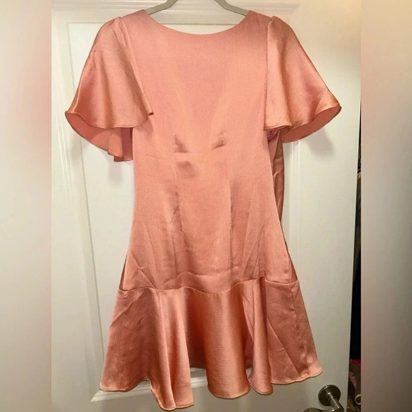 Free People NWOT Peach Scarlett Ruffle Mini Dress Size Small - Picture 9 of 9